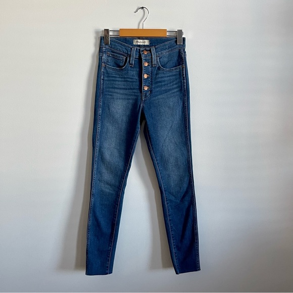 MADEWELL 10” High Rise Skinny Jeans Blue with Button Fly - Picture 6 of 14